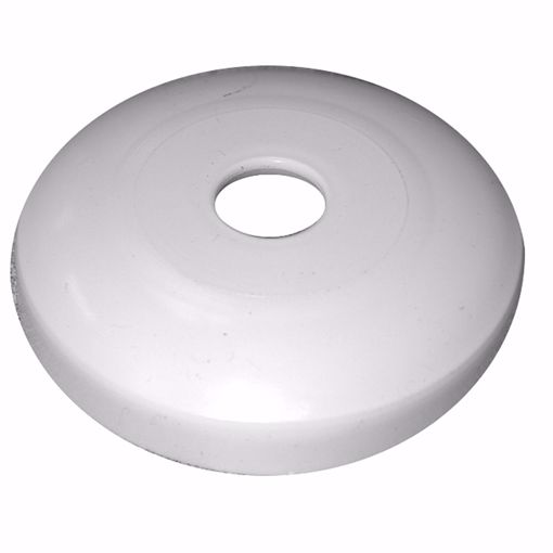 Picture of 1-1/4" White Tubular Plastic Escutcheon, Shallow Flange, Box of 25