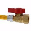 Picture of 3/8" OD (1/4" ID) Gas Connector Assembly, Yellow Coated, 3/8" MIP x 1/2" FIP Ball Valve x 48"