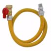 Picture of 5/8" OD (1/2" ID) Gas Connector Assembly, Yellow Coated, 1/2" MIP x 3/4" FIP Ball Valve x 24"