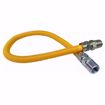 Picture of 1/2" OD (3/8" ID) X 18" Long,  1/2" Male Pipe Thread X 3/8" Male Pipe Thread, Yellow Coated Corrugated Stainless Steel Gas Connector