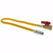 Picture of 3/8" OD (1/4" ID) Gas Connector Assembly, Yellow Coated, 3/8" MIP x 1/2" FIP Ball Valve x 24"