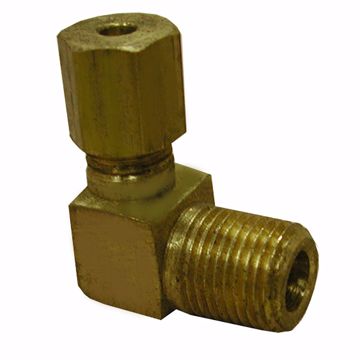 Picture of 3/8" x 1/4" Brass Compression x MIP 90° Elbow