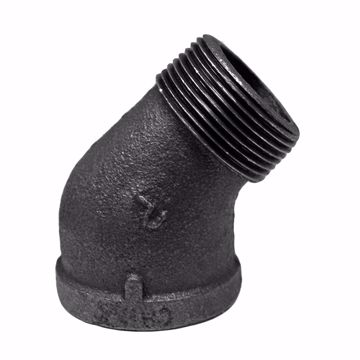 Picture of 1-1/2" Black Iron 45° Street Elbow, Banded