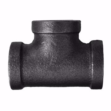 Picture of 1-1/2" x 1" Black Iron Reducing Tee, Banded