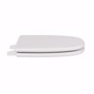 Picture of White Square Front Wood Toilet Seat, Closed Front with Cover to fit Eljer® Emblem, Round