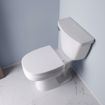 Picture of White Square Front Wood Toilet Seat, Closed Front with Cover to fit Eljer® Emblem, Round