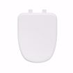 Picture of White Square Front Plastic Toilet Seat, Closed Front with Cover to fit Eljer® Emblem, Slow-Close, Elongated