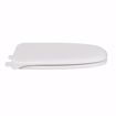 Picture of White Square Front Plastic Toilet Seat, Closed Front with Cover to fit Eljer® Emblem, Slow-Close, Elongated