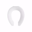 Picture of White Plastic Toilet Seat, Open Front less Cover, Check Hinges, Round