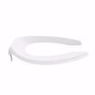 Picture of White Plastic Toilet Seat, Open Front less Cover, Check Hinges, Round