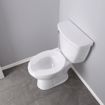 Picture of White Plastic Toilet Seat, Open Front less Cover, Check Hinges, Round