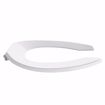 Picture of White Premium Plastic Toilet Seat, Open Front less Cover, Slow-Close Self-Sustaining Check Hinges, Elongated