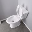 Picture of White Plastic Toilet Seat, Open Front less Cover, Self-Sustaining Check Hinges, Elongated