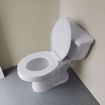 Picture of White Plastic Toilet Seat, Closed Front with Cover, Slow-Close Hinges, Elongated