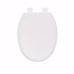 Picture of White Deluxe Plastic Toilet Seat, Closed Front with Cover, Slow-Close and QuicKlean® Hinges, Elongated