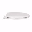 Picture of White Deluxe Plastic Toilet Seat, Closed Front with Cover, Slow-Close and QuicKlean® Hinges, Elongated