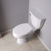 Picture of White Deluxe Plastic Toilet Seat, Closed Front with Cover, Slow-Close and QuicKlean® Hinges, Elongated