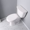 Picture of White Premium Fire Retardant Plastic Toilet Seat, Closed Front with Cover, Elongated