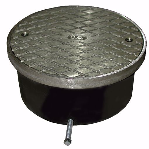 Picture of 4" Adjustable Access Cover with 6-1/2" Nickel Bronze Cover with Ring - 2-5/8" Height and 5-5/16" Inside CO