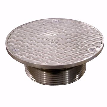 Picture of 3" Metal Cleanout Spud with 5" Nickel Bronze Round Cover