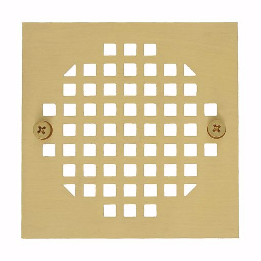 Picture of 4-1/4" Polished Brass Square Cast Coverall Strainer