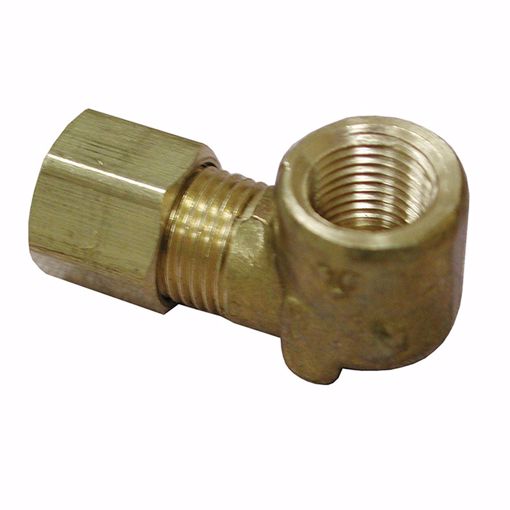 Picture of 1/2" x 3/8" Brass Compression x FIP 90° Elbow