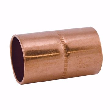 Picture of 3/8" C x C Wrot Copper Coupling with Rolled Tube Stop