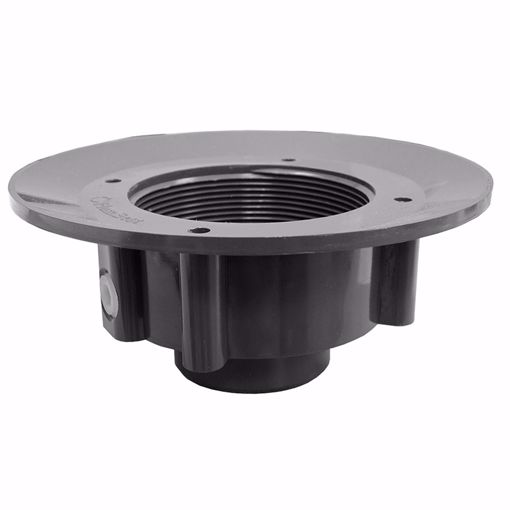 Picture of 2" x 3" PVC Slab Drain Base with Clamping Ring and Primer Tap, for 3-1/2" Spud