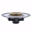 Picture of 2" Heavy Duty PVC Drain Base with 3-1/2" Metal Spud and 5" Polished Brass Strainer