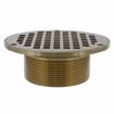 Picture of 2" Heavy Duty PVC Drain Base with 3-1/2" Metal Spud and 6" Polished Brass Strainer