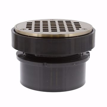 Picture of 4" LevelBest® Complete Hub Fit Drain System with 3" Metal Spud and 5" Nickel Bronze Strainer