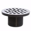 Picture of 2" PVC Shower Drain with 2" Plastic Spud and 4" Round Stainless Steel Strainer