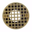 Picture of 2" PVC Shower Drain with 2" Plastic Spud and 4" Round Polished Brass Cast Strainer