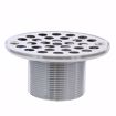 Picture of 2" PVC Shower Drain with 2" Brass Spud and 4" Round Stainless Steel Strainer