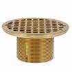 Picture of 2" PVC Shower Drain with 2" Brass Spud and 4" Round Polished Brass Strainer