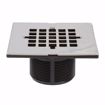 Picture of 2” x 3” PVC Perfect Low Profile Drain with 2” PVC Spud and Square Stainless Steel Strainer