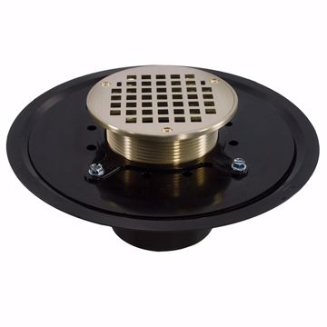 Picture of 2" Heavy Duty ABS Drain Base with 3-1/2" Metal Spud and 6" Nickel Bronze Strainer