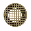 Picture of 2" Heavy Duty PVC Drain Base with 3-1/2" Plastic Spud and 5" Polished Brass Strainer