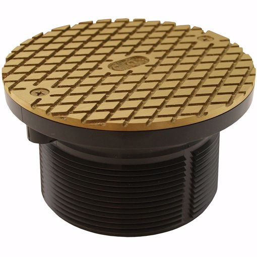 Picture of 3-1/2" Heavy Duty PVC Cleanout Spud with 6" Polished Brass Round Cover