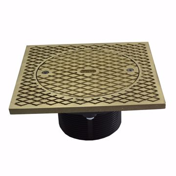 Picture of 3" Heavy Duty PVC Cleanout Spud with 7" Nickel Bronze Square Cover