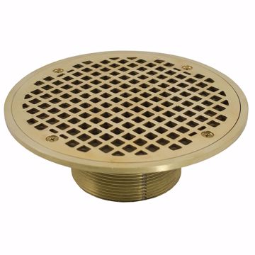 Picture of 3-1/2" IPS Metal Spud with 8" Polished Brass Round Strainer