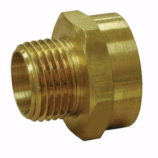 Picture of 3/4" FHT x 1/2" MPT (1/2" Sweat) Brass Garden Hose Adapter