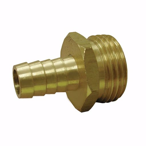 Picture of 3/8" MHT x 3/4" Hose Barb Brass Garden Hose Fitting