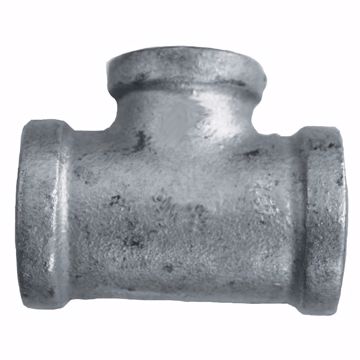 Picture of 1/2" x 3/4" Galvanized Iron Reducing Tee, Banded