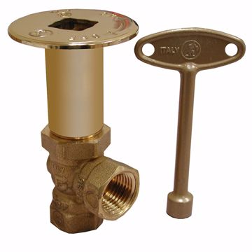 Picture of Polished Brass Angle Ball Valve 1/4 Turn Log Lighter Valve