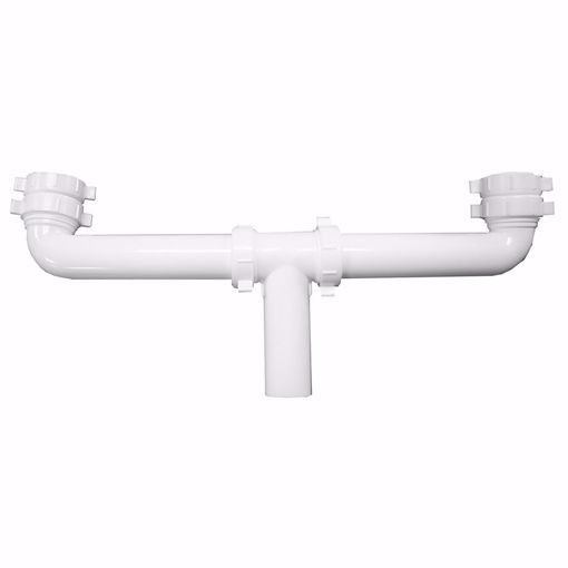 Picture of 1-1/2" White Plastic Direct Connection Center Outlet Waste