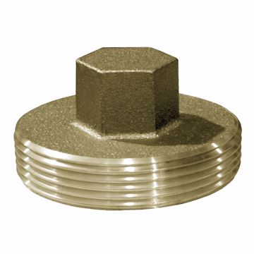 Picture of 3-1/2" Raised Head Heavy Pattern Brass Plug 3-7/8" OD