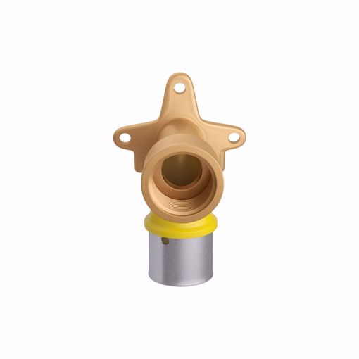 Picture of 20 mm (1/2" eq.) x 1/2" FPT PEXALGAS® Drop Ear 90° Elbow