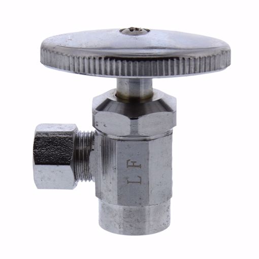 Picture of 1/2" SWT x 3/8" OD Comp Multi-Turn Angle Supply Stop Valve, Chrome Plated