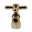 Picture of 1/2" FIP x 3/8" OD Comp Quarter-Turn Angle Supply Stop Valve with Cross Handle, Polished Brass